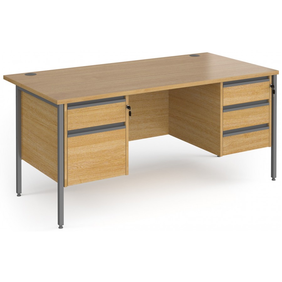 Harlow Straight Desk with 2 and 3 Drawer Pedestals